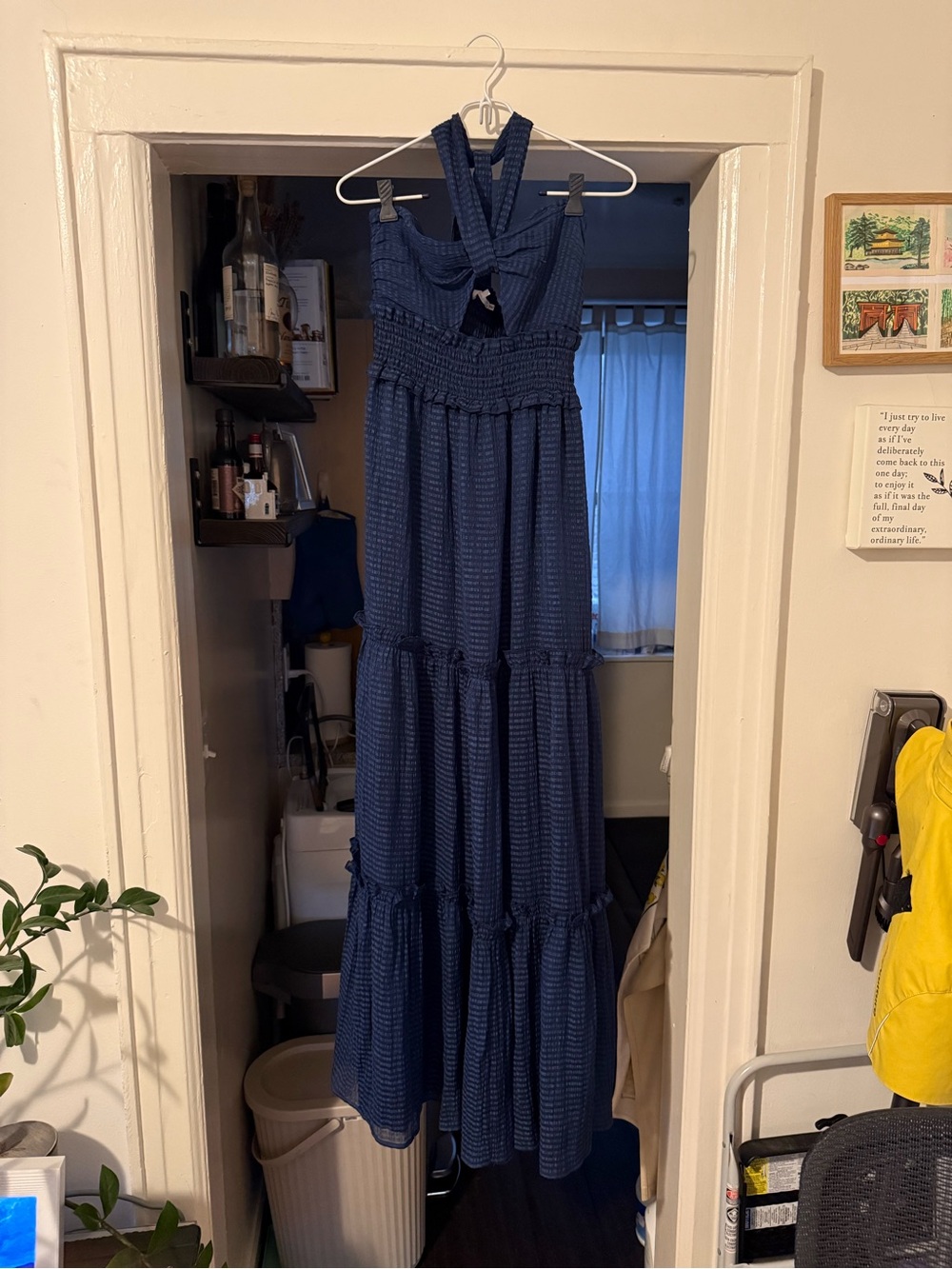 Tularosa Navy Halter Maxi Dress